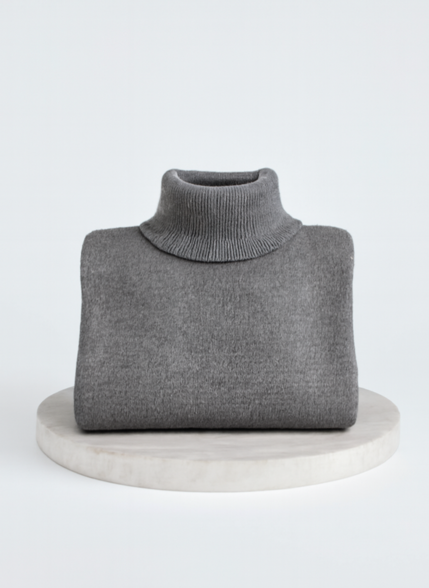Laurel | Women's Winter Sweater – Oversized Turtleneck, Beige view 12