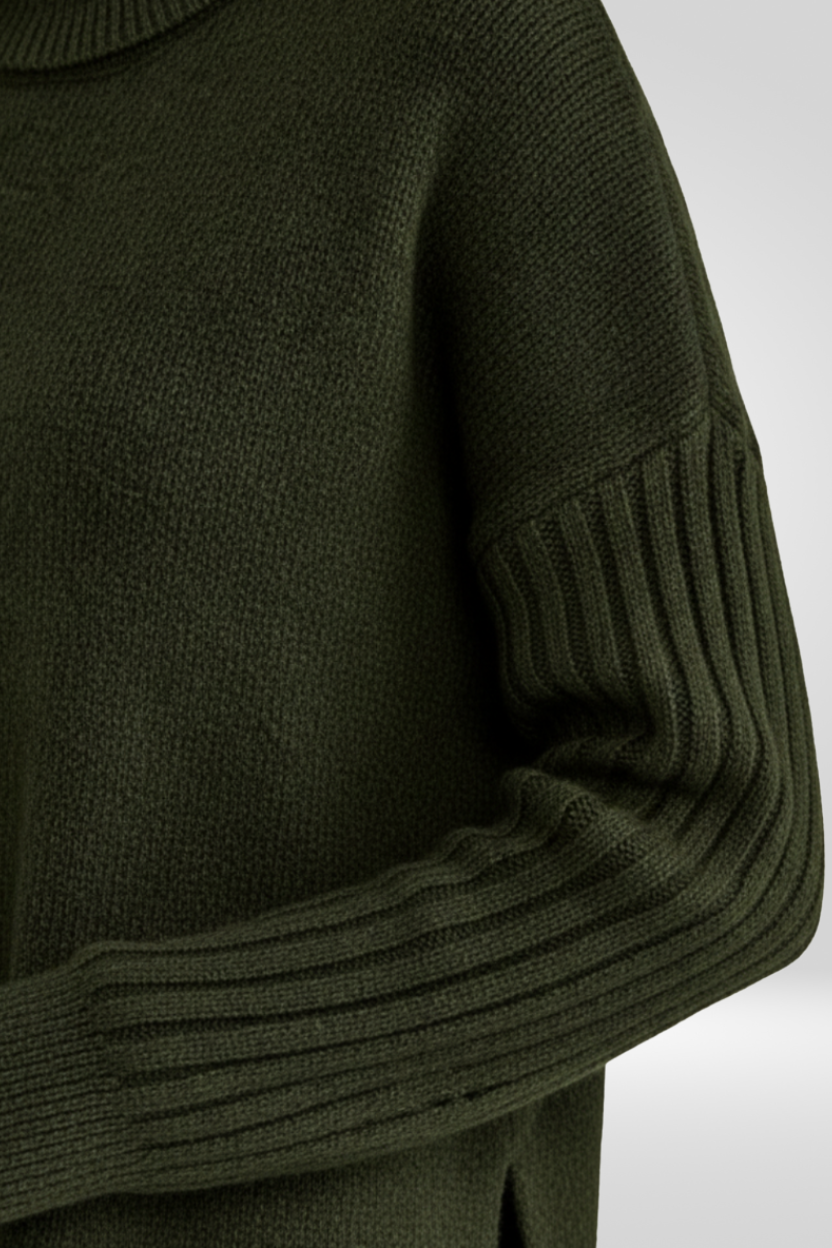 Laurel | Women's Winter Sweater – Oversized Turtleneck, Beige view 17