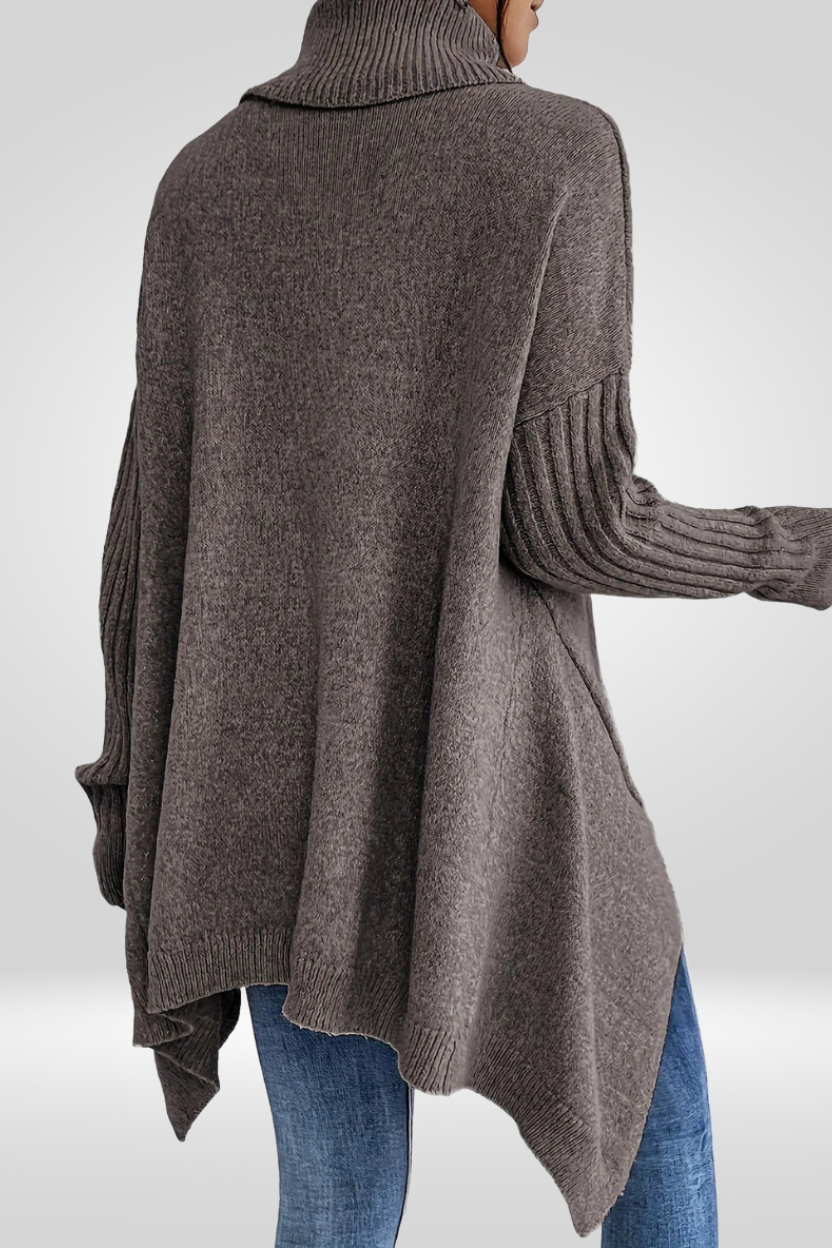 Laurel | Women's Winter Sweater – Oversized Turtleneck, Beige view 19