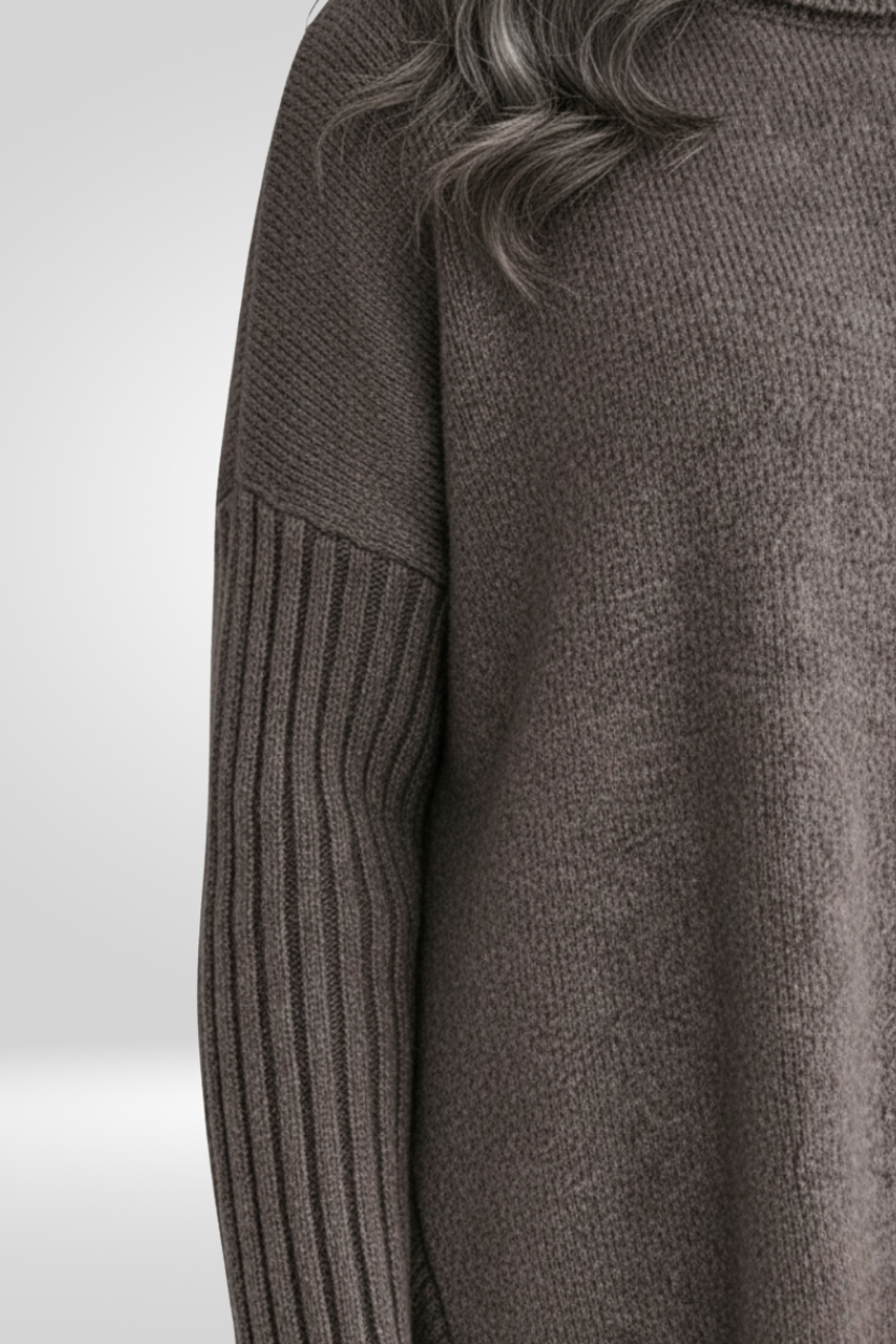 Laurel | Women's Winter Sweater – Oversized Turtleneck, Beige view 20