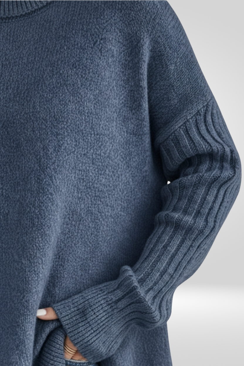 Laurel | Women's Winter Sweater – Oversized Turtleneck, Beige view 8