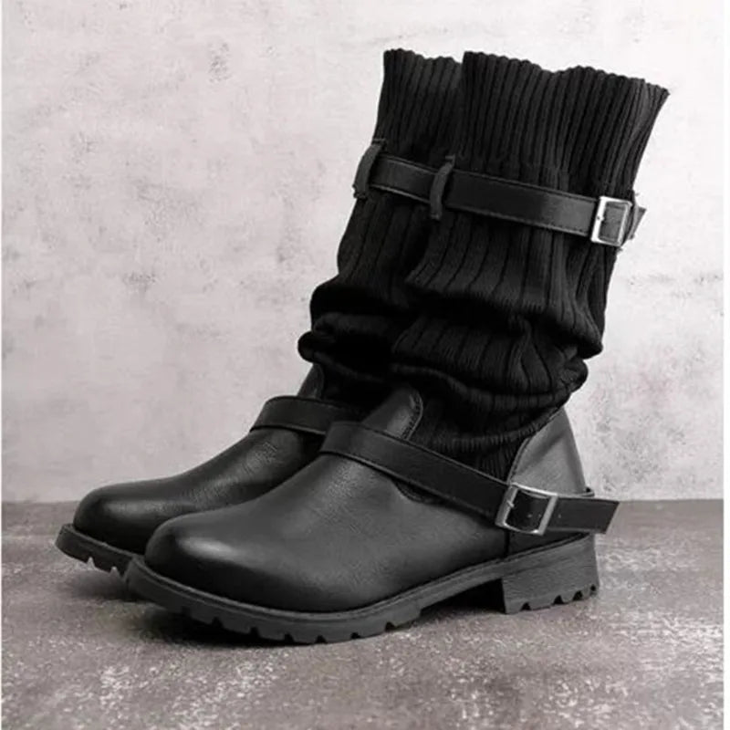 Adeline | Women's Winter Boots – Slouch Knit Shaft view 2