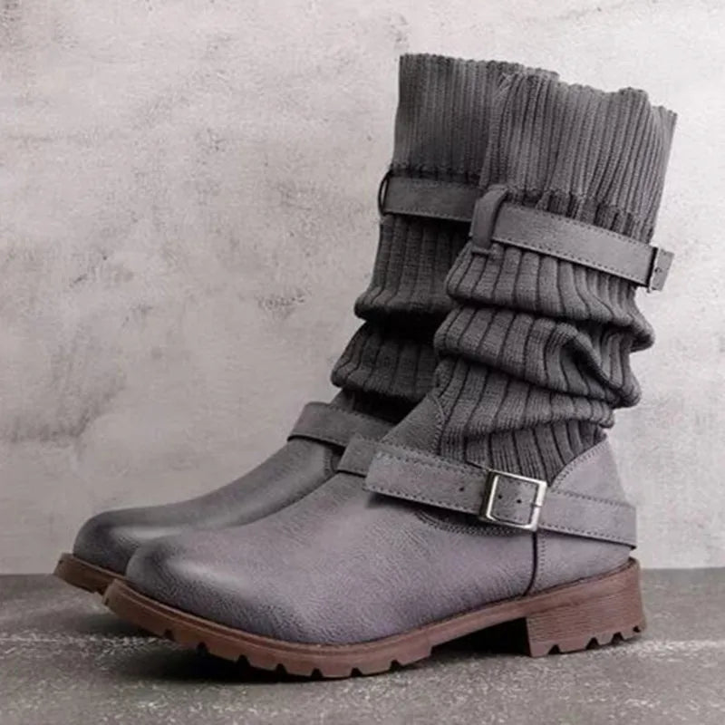 Adeline | Women's Winter Boots – Slouch Knit Shaft view 3