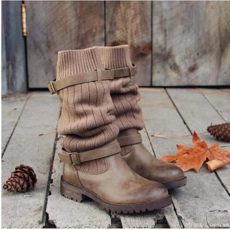 Adeline | Women's Winter Boots – Slouch Knit Shaft view 4