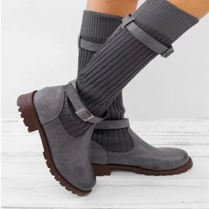 Adeline | Women's Winter Boots – Slouch Knit Shaft view 6