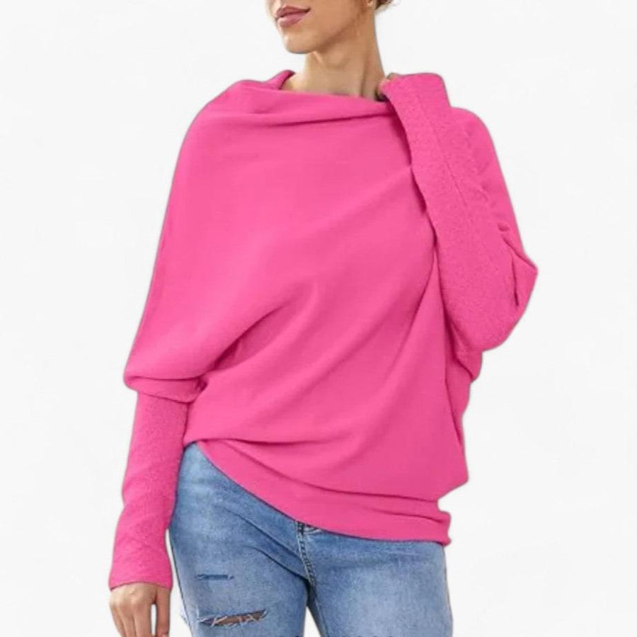 Penelope | Jumper with Off-Shoulder Neckline and Knit Texture view 7