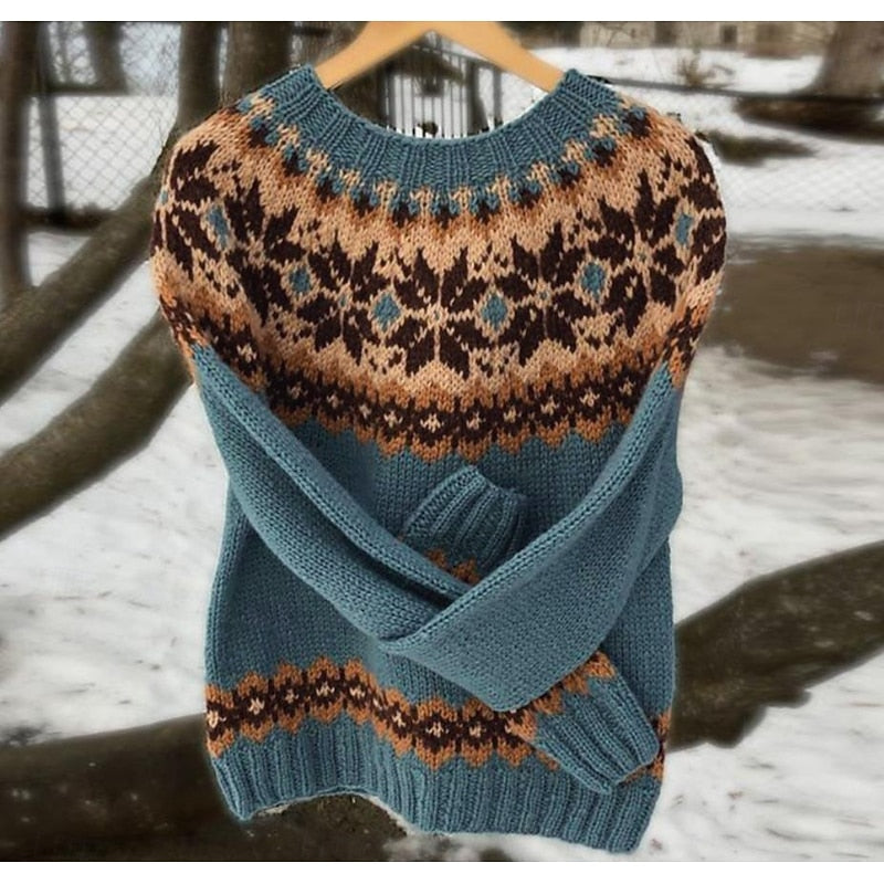 Coralie | Women's Patterned Knit Sweater – Heritage Style Winter Pullover view 4