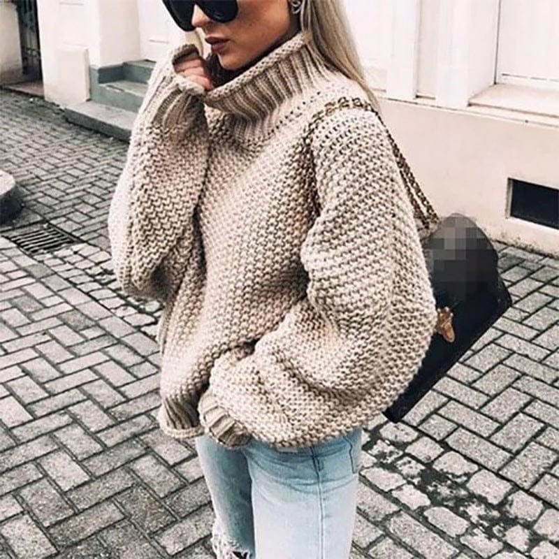 Cordelia | Women's Winter Sweater – Oversized Chunky Knit Turtleneck