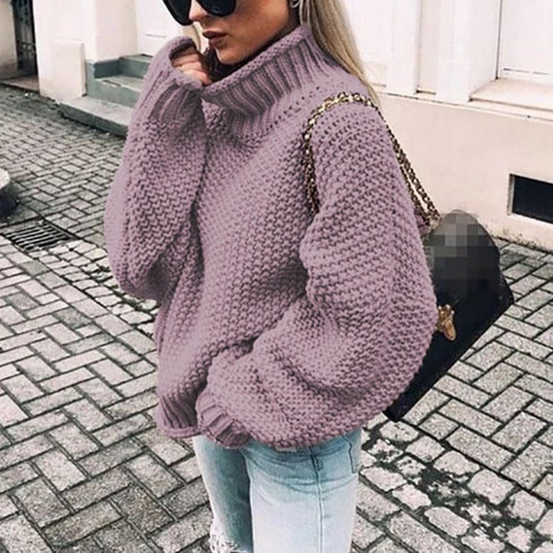 Cordelia | Women's Winter Sweater – Oversized Chunky Knit Turtleneck view 4