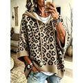 Marlena | Women's Animal Print Hooded Sweater – Oversized Knit Pullover