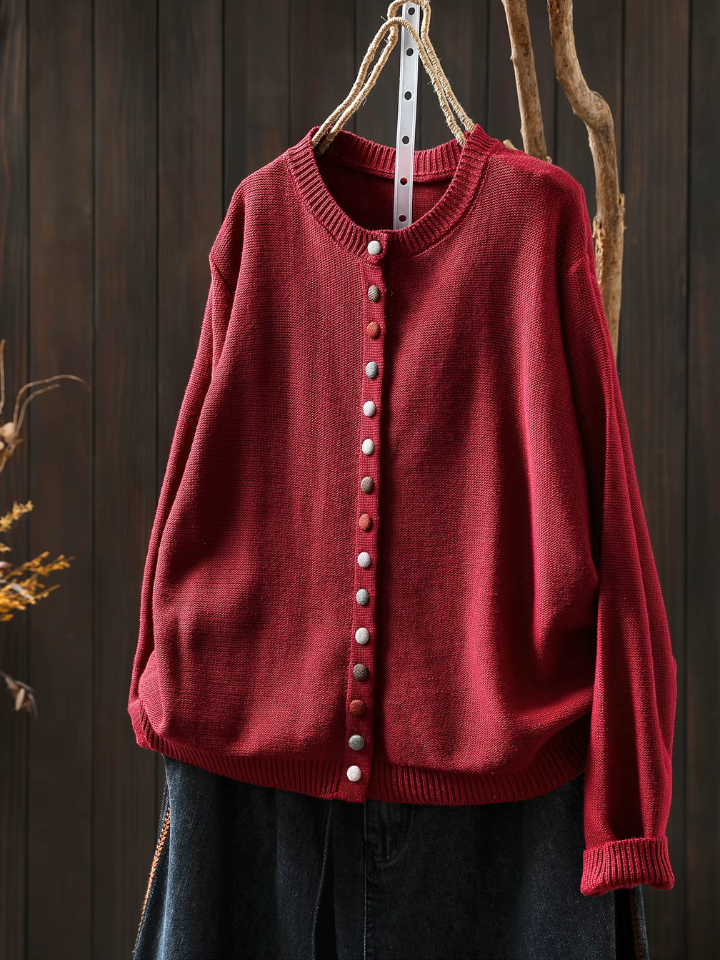 Paloma | Women's Winter Cardigan – Relaxed Fit Button-Up