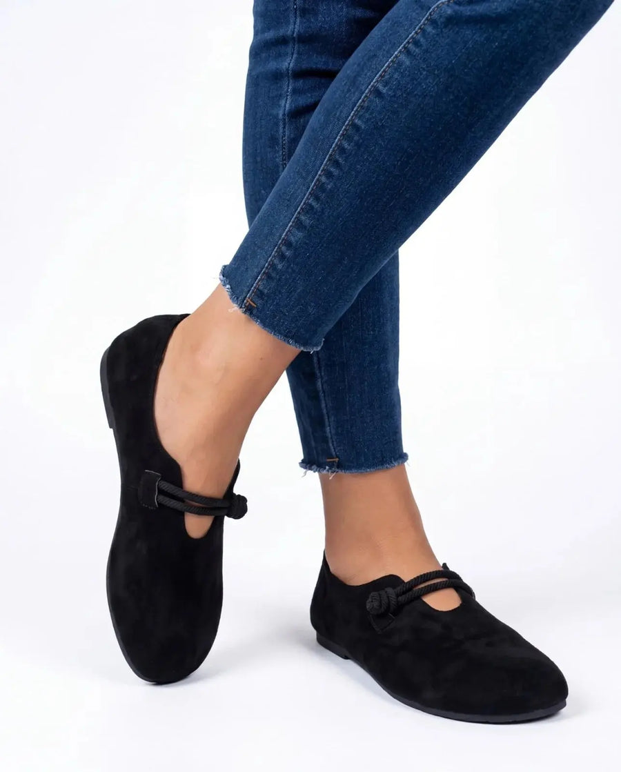 Camille | Orthopedic Suede Bow Flats view 2