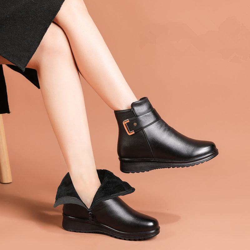 Marcelina | Ankle-Height Buckle Strap Boots view 4