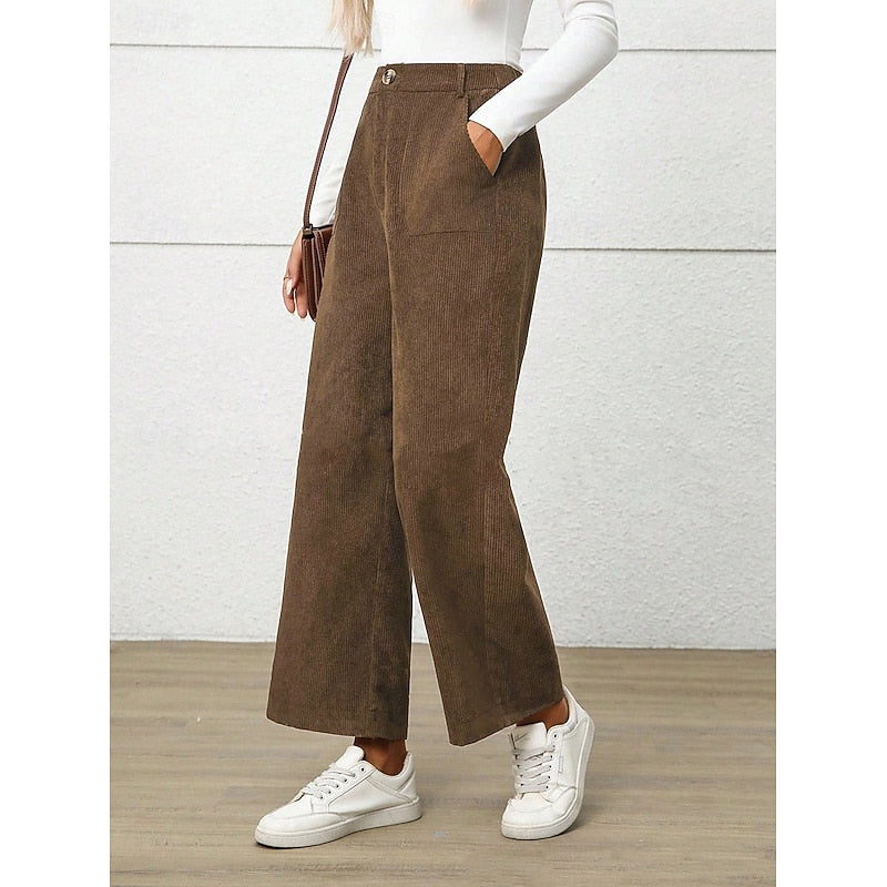 Simone | Women's Wide Leg Pants – High Waisted Relaxed Trousers view 2