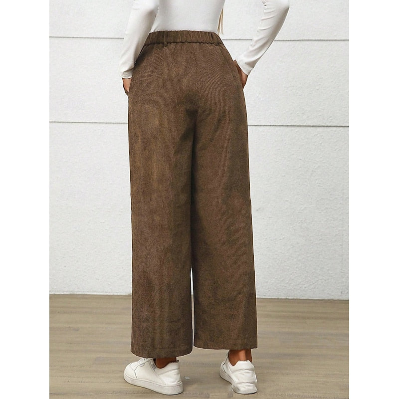Simone | Women's Wide Leg Pants – High Waisted Relaxed Trousers view 3