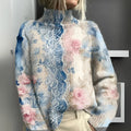 Aurelia | Women's Winter Sweater – Floral Print Turtleneck