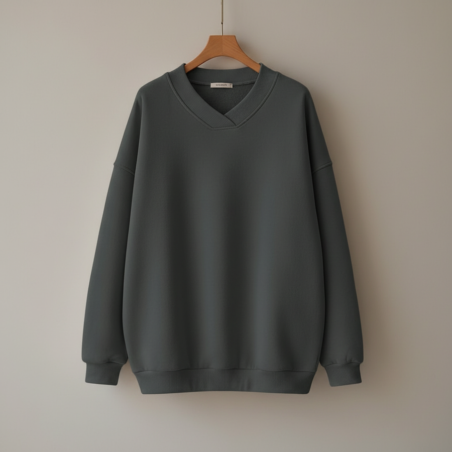 Edwina | Women's Winter Sweater – Oversized V-Neck view 11