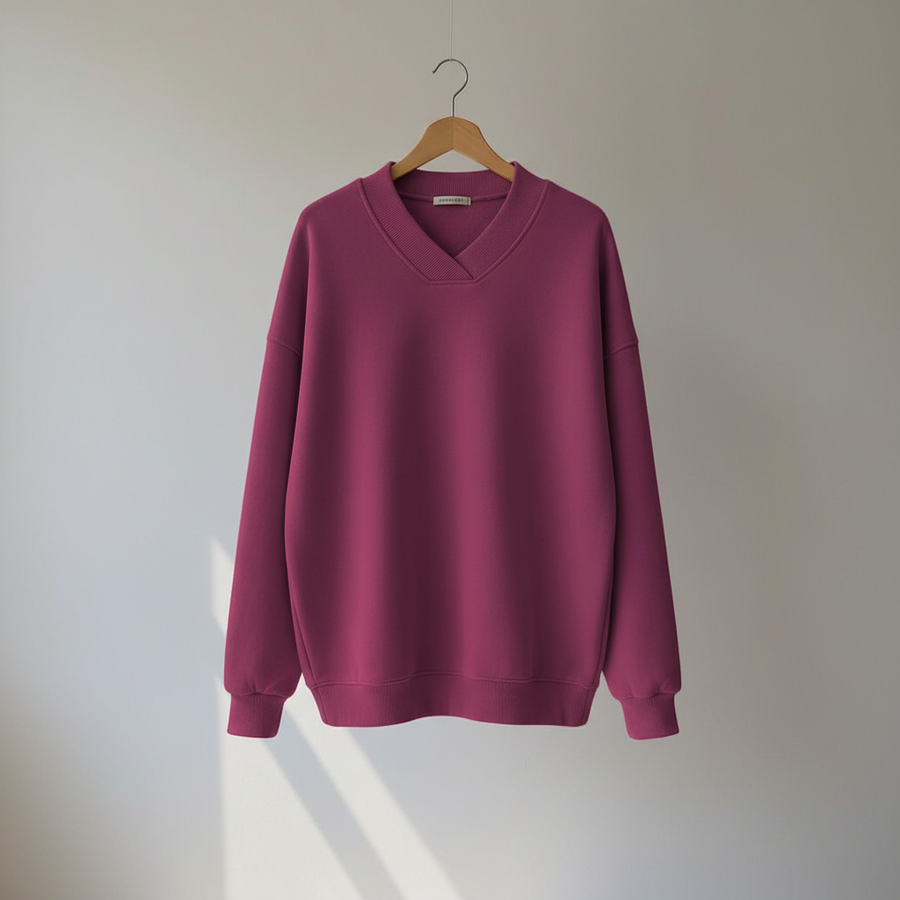 Edwina | Women's Winter Sweater – Oversized V-Neck view 9