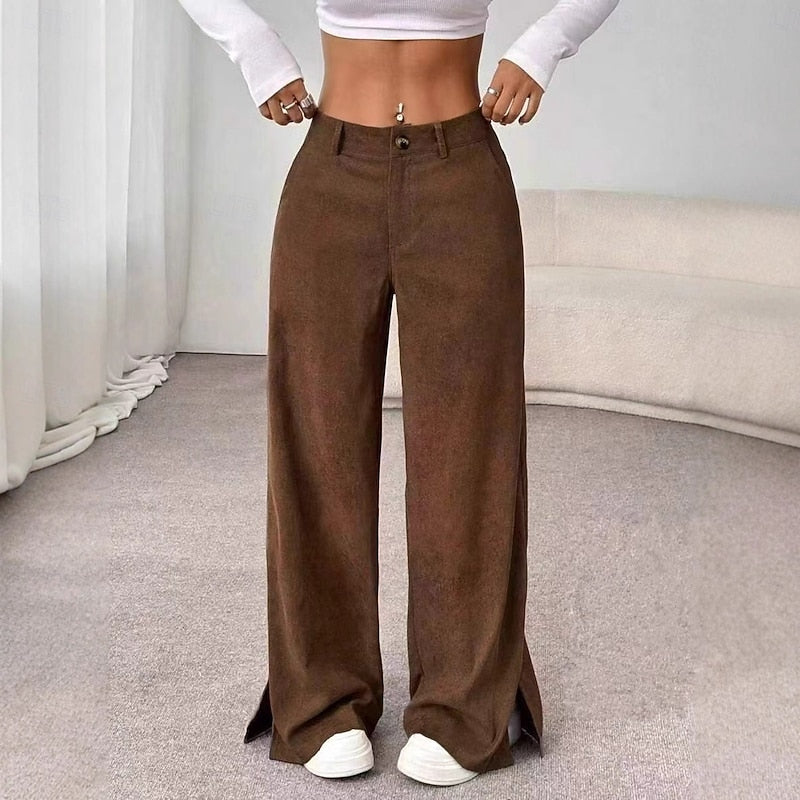 Rebecca | Women's High Waisted Wide Leg Pants – Flowy Dress Trousers view 4
