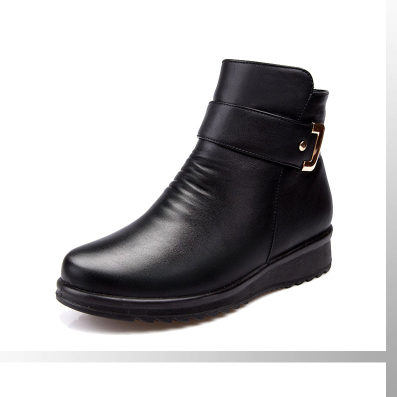 Marcelina | Ankle-Height Buckle Strap Boots view 3