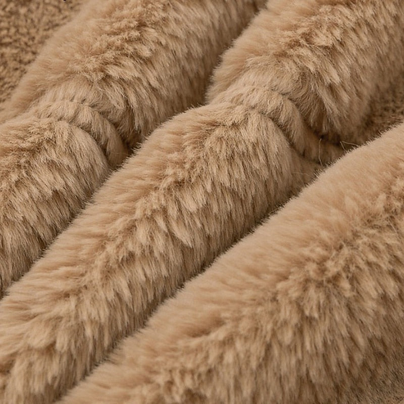 Estelle | Women's Teddy Jacket – Cropped Plush Zip Up Jacket view 5