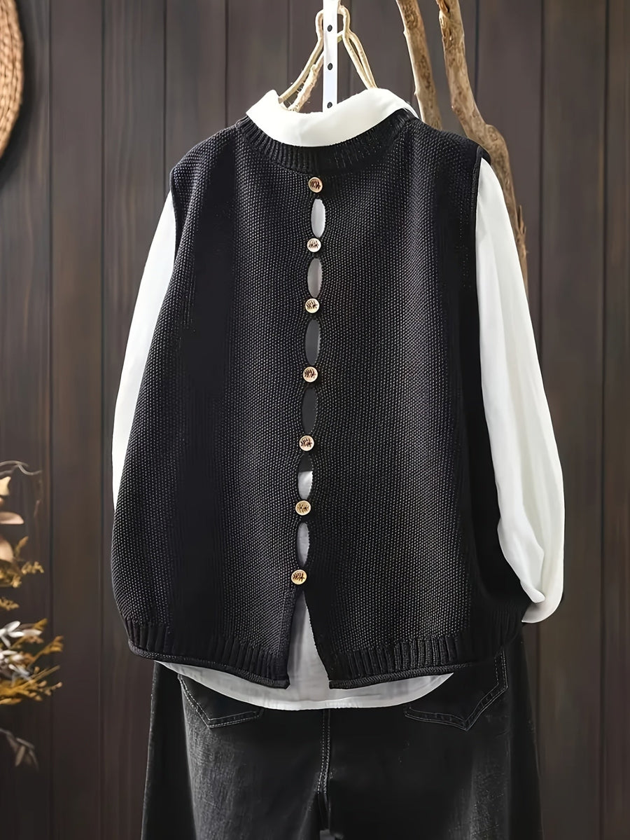 Rhoda | Women's Sweater Vest – Relaxed Fit Knit view 2