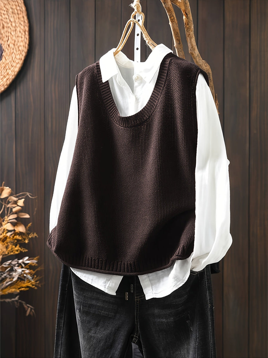 Rhoda | Women's Sweater Vest – Relaxed Fit Knit view 3
