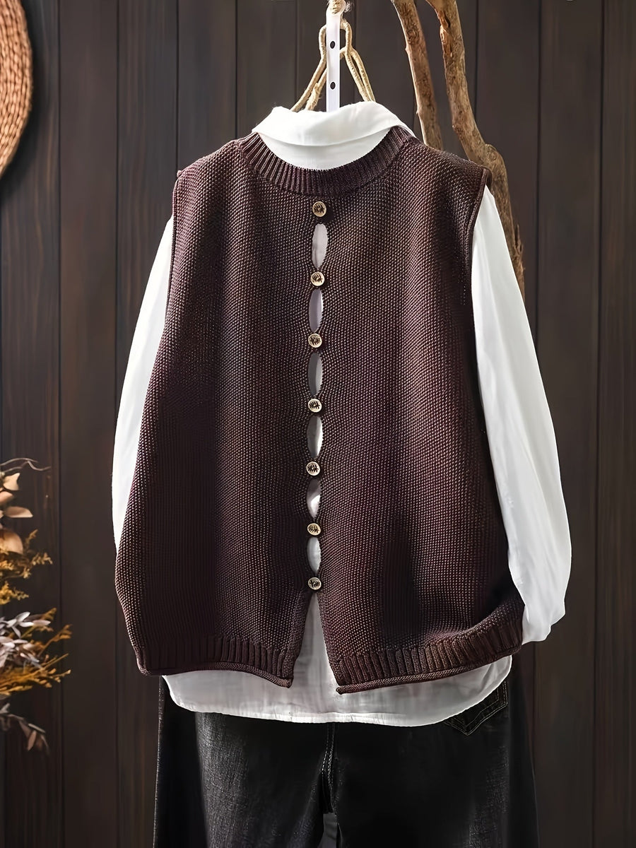 Rhoda | Women's Sweater Vest – Relaxed Fit Knit view 4