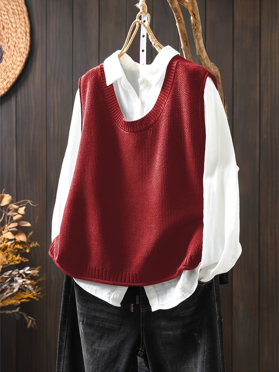 Rhoda | Women's Sweater Vest – Relaxed Fit Knit view 7