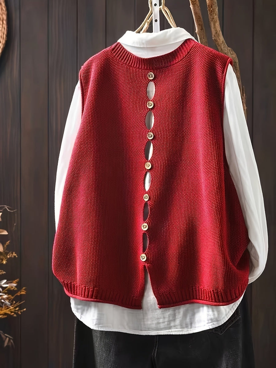 Rhoda | Women's Sweater Vest – Relaxed Fit Knit view 8