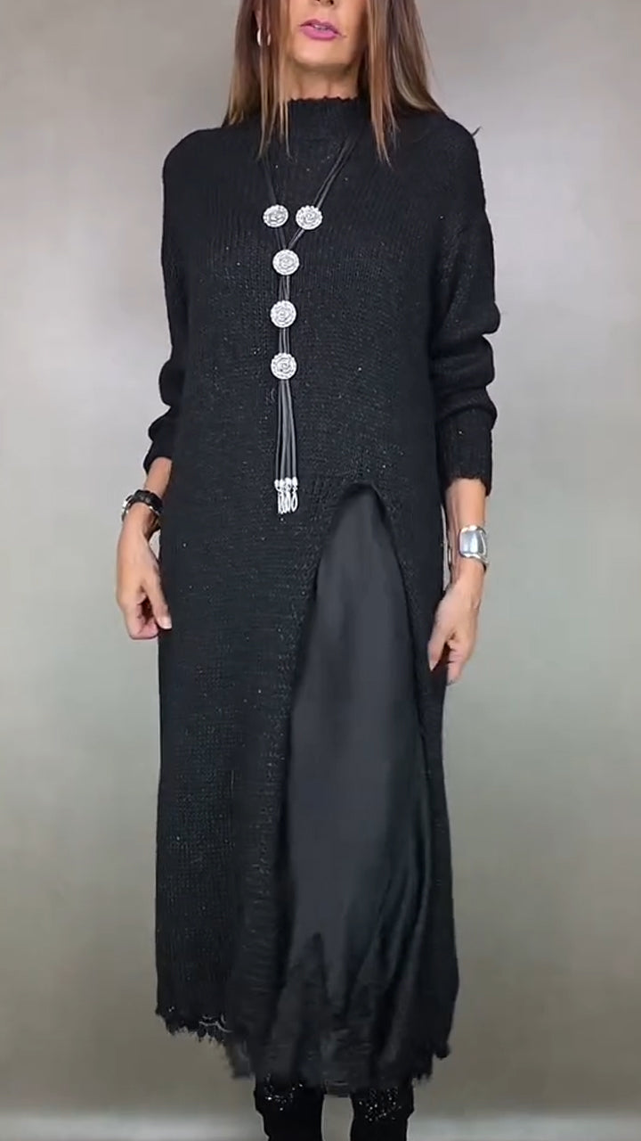 Winifred | Knit Sweater Dress Long Sleeve Midi view 2