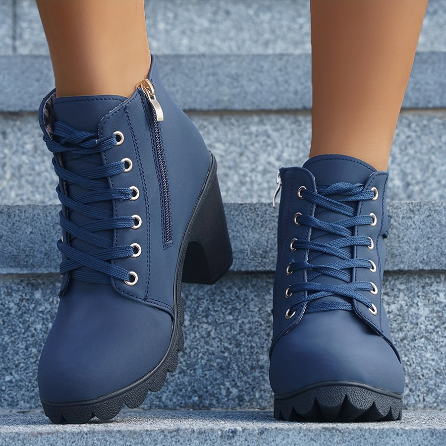 Undine | Lace-Up Ankle Boot with Block Heel view 1