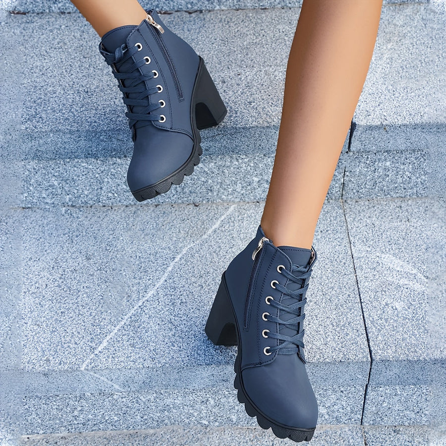 Undine | Lace-Up Ankle Boot with Block Heel view 12