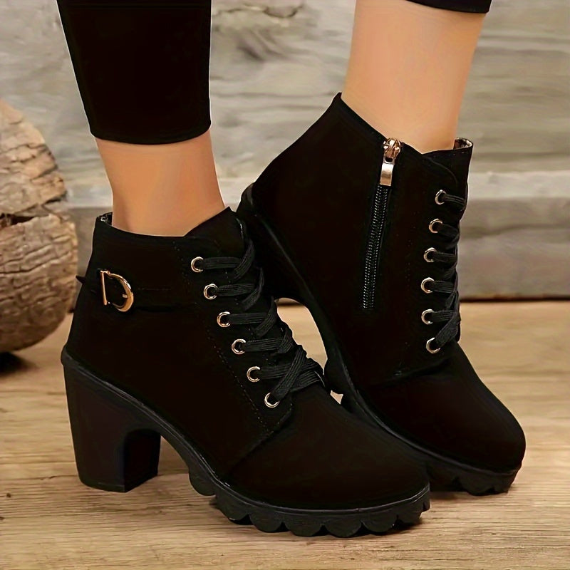 Undine | Lace-Up Ankle Boot with Block Heel view 3