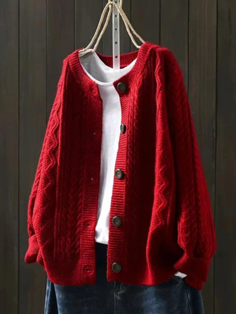 Petra | Women's Winter Cardigan – Oversized Cable Knit view 2