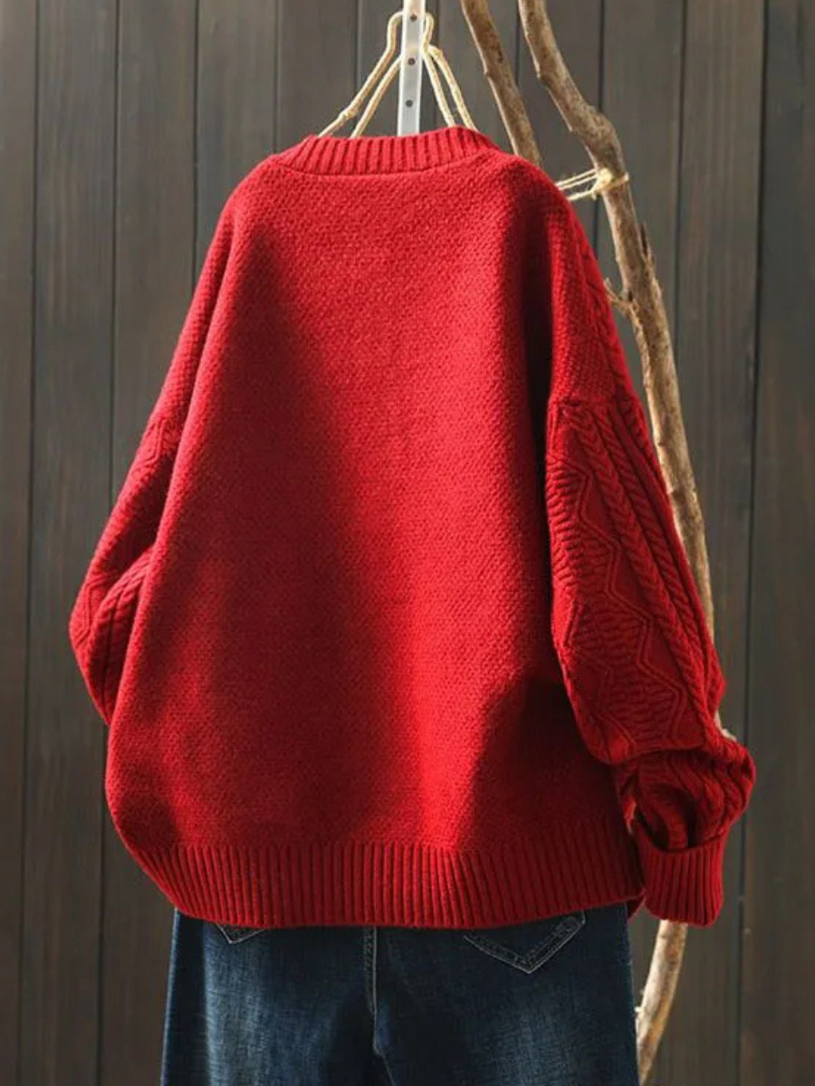 Petra | Women's Winter Cardigan – Oversized Cable Knit view 3