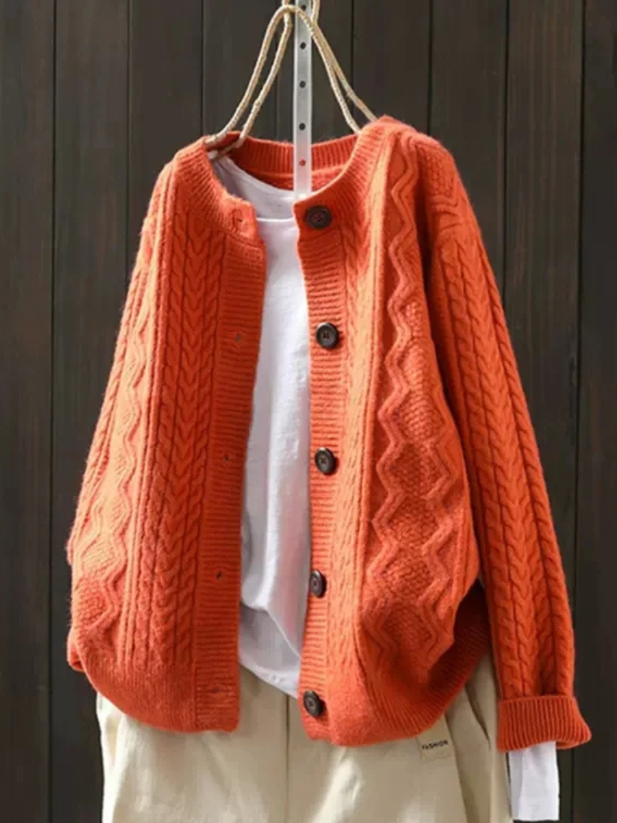 Petra | Women's Winter Cardigan – Oversized Cable Knit view 5
