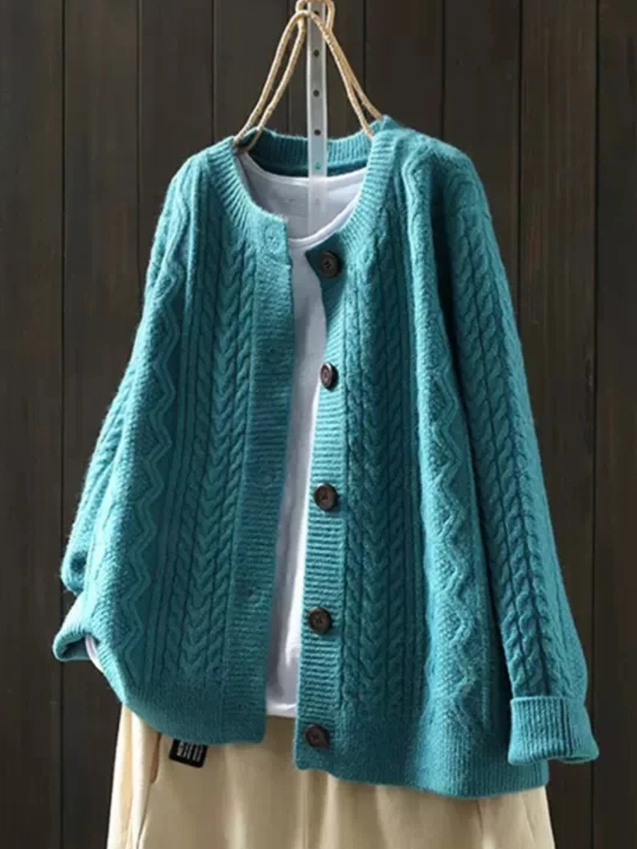 Petra | Women's Winter Cardigan – Oversized Cable Knit view 6