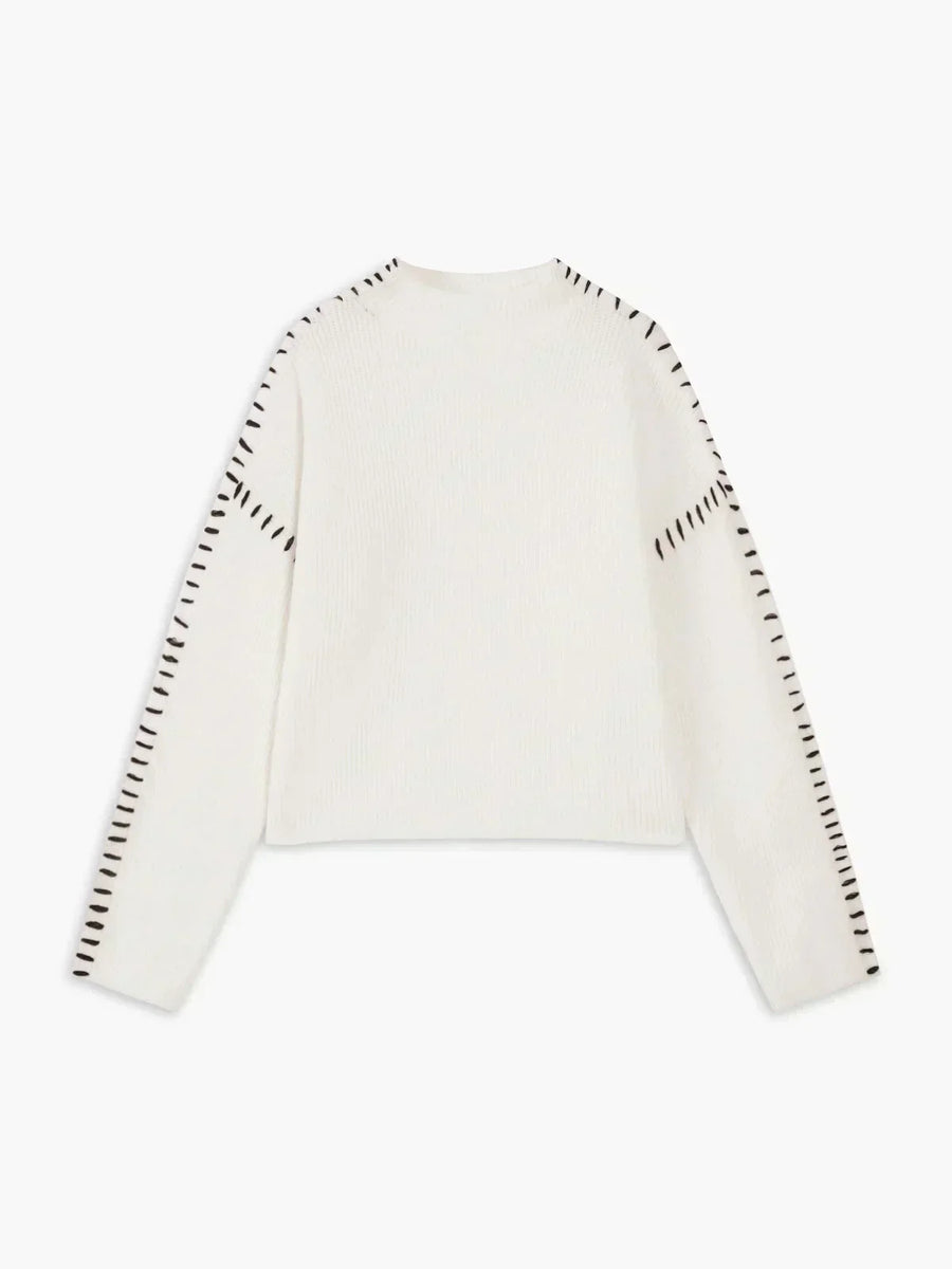 Eileen | Women's Winter Sweater – Oversized Mock Neck, Black view 13