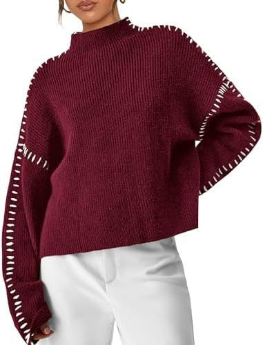 Eileen | Women's Winter Sweater – Oversized Mock Neck, Black view 8