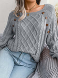 Juno | Women's Winter Sweater – Cable Knit Button Detail