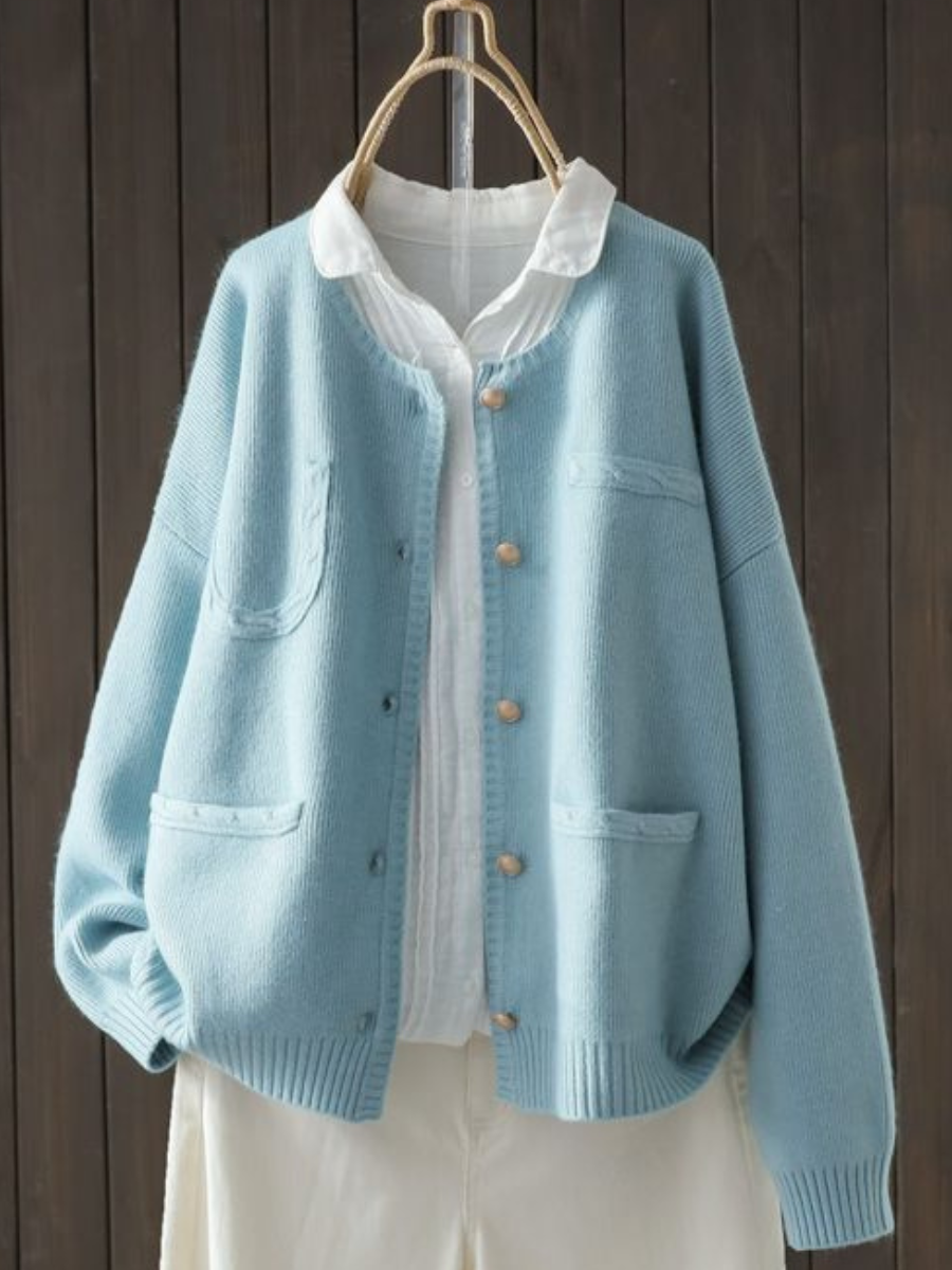 Romy | Women's Winter Cardigan – Relaxed Fit Knit with Pockets view 2
