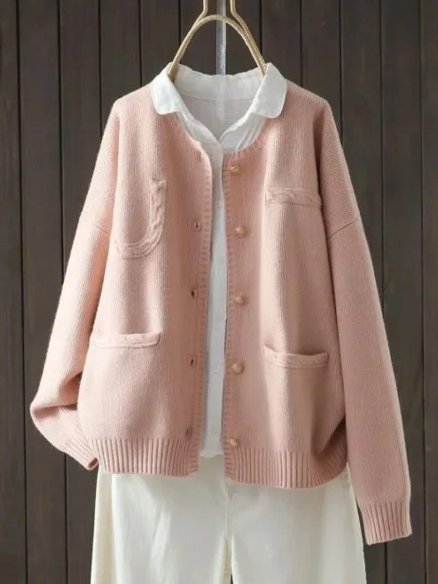 Romy | Women's Winter Cardigan – Relaxed Fit Knit with Pockets view 3