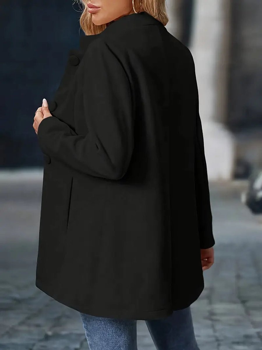 Iris | Women's Winter Coat – Stand Collar Button-Front Longline view 7