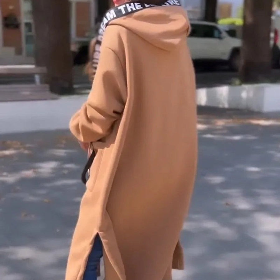 Hazel | Women's Fleece Coat – Oversized Hooded Long Zip-Up, Plus Size view 2
