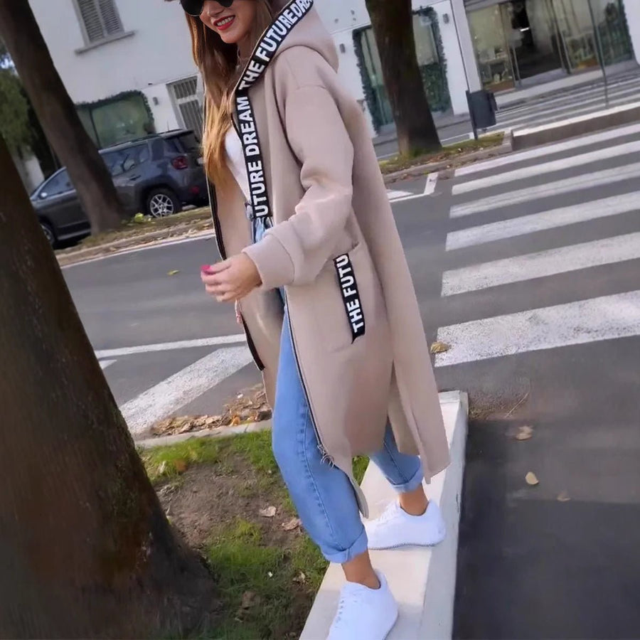 Hazel | Women's Fleece Coat – Oversized Hooded Long Zip-Up, Plus Size view 6
