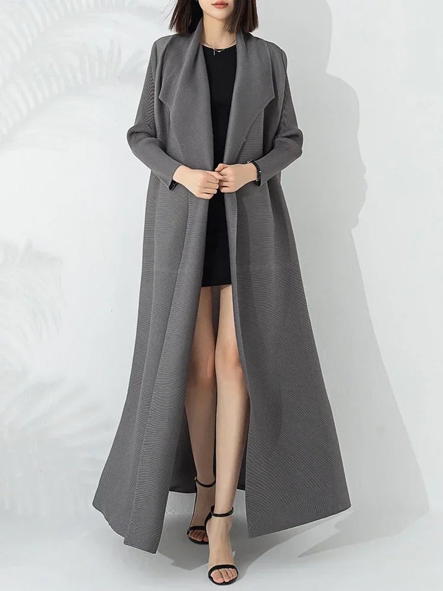 Esme | Women's Winter Coat – Belted A-Line Longline view 3