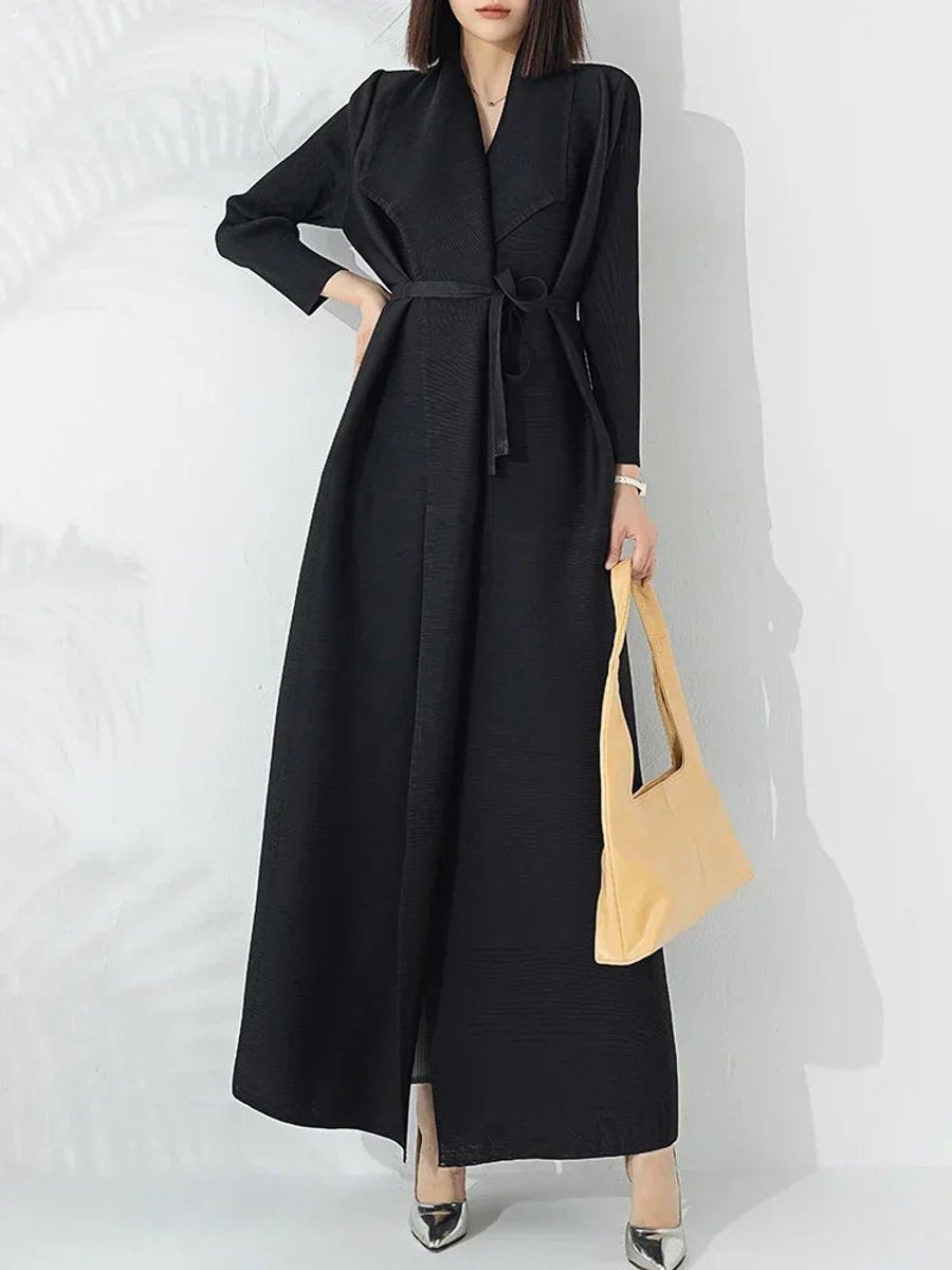 Esme | Women's Winter Coat – Belted A-Line Longline view 4