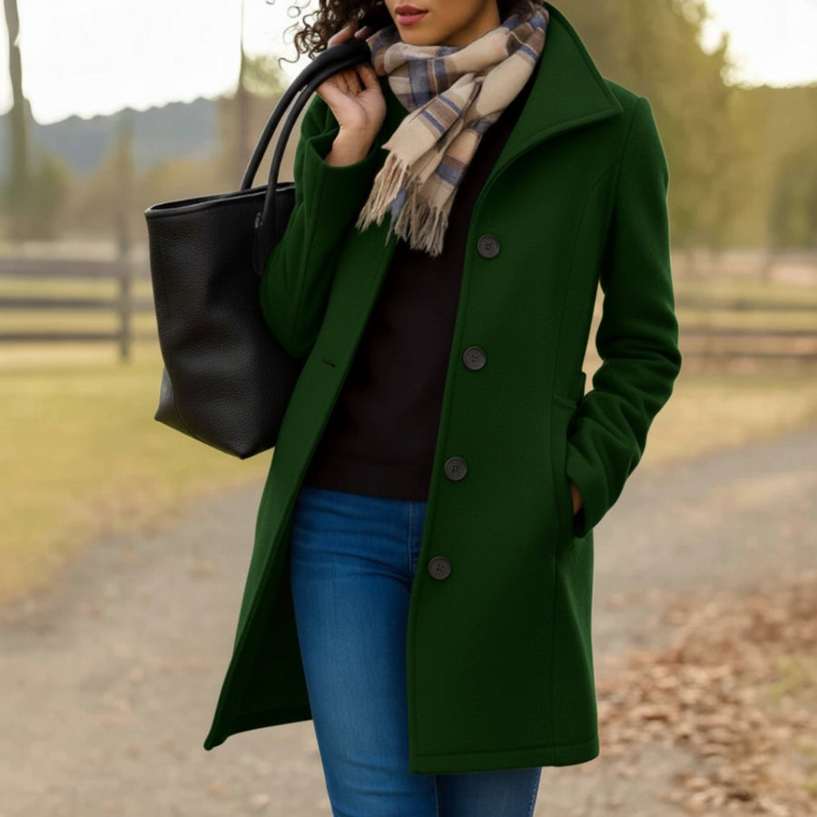 Constance | Women's Winter Coat – Classic Mid-Length Button-Up view 1