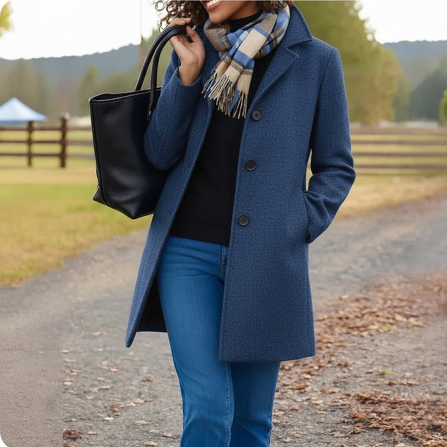 Constance | Women's Winter Coat – Classic Mid-Length Button-Up view 6